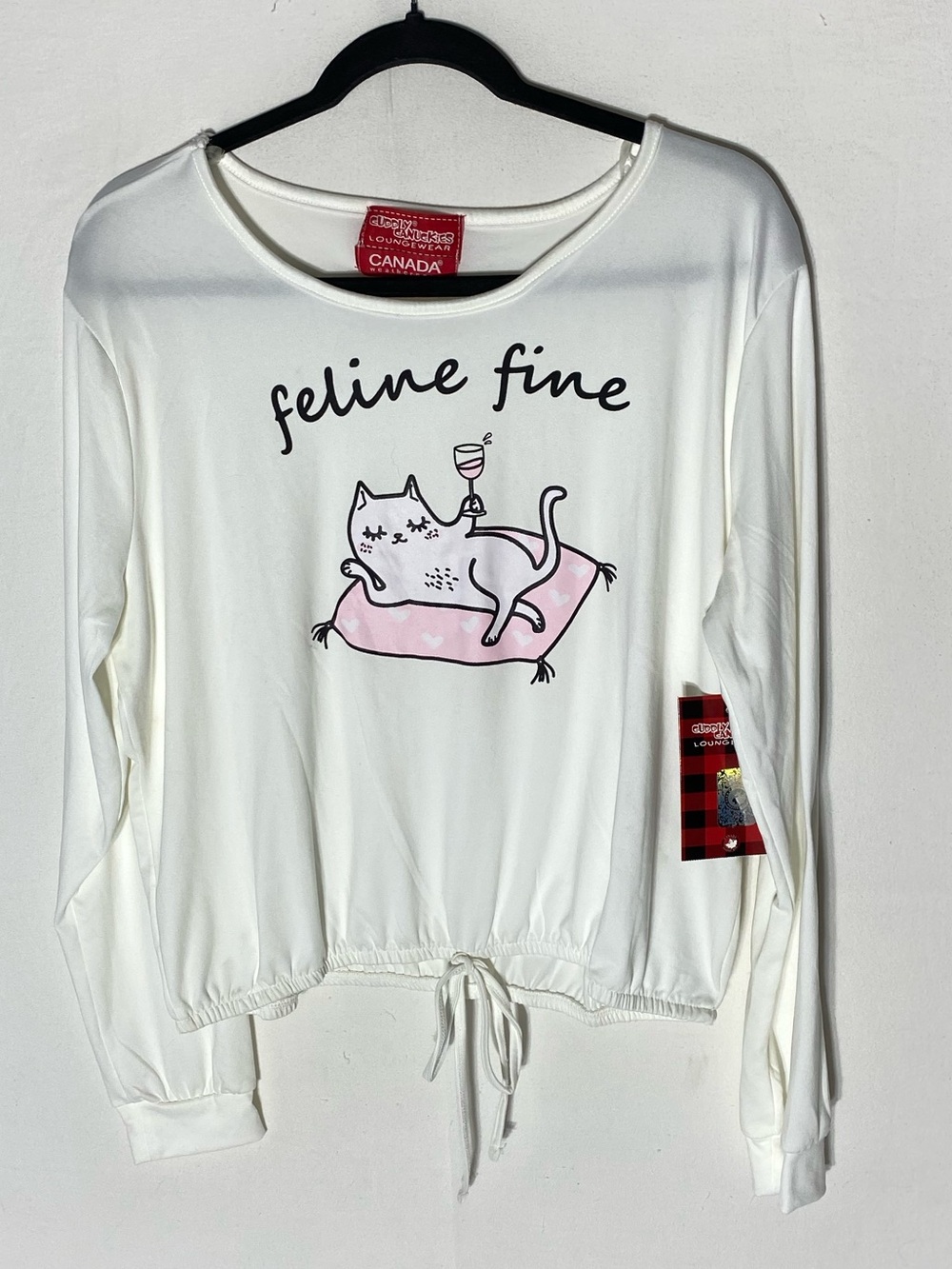 NWT Canada Weathergear Cuddly Canuckies Feline Fine Pajama Top L
